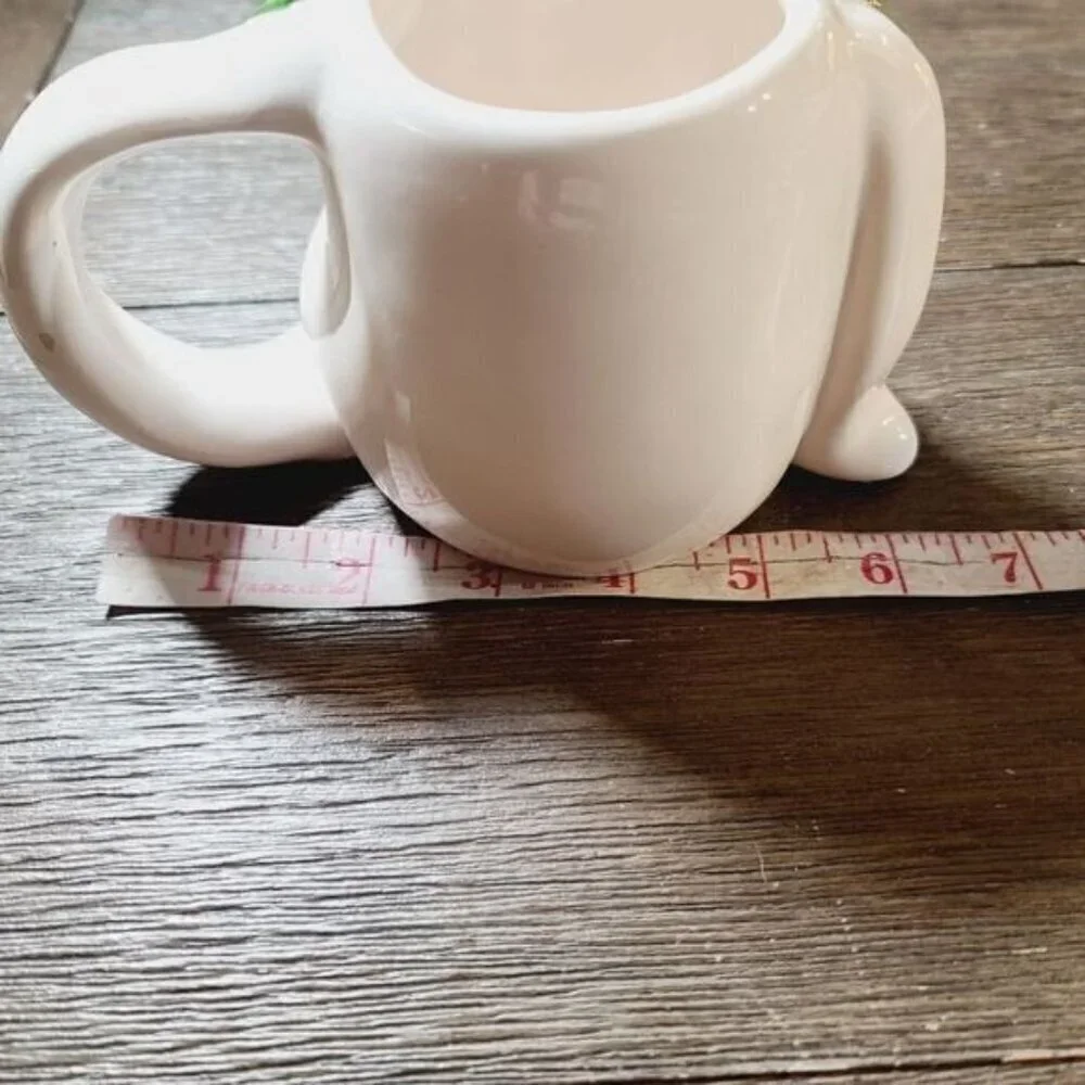 Vintage Anthropomorphic Ceramic White Bunny Easter Spring Mug
